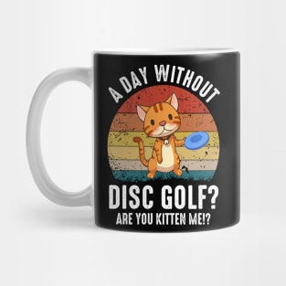 Funny Disc Golf Player Saying I Cat With Disc Kitten Mug